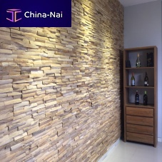 Wall-mounted paneling TAMBORAsolid woodteaktextured