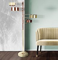 Floor-standing lamp BROMPTONpolished brassbrushed brassmarble