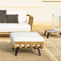 Contemporary pouf Welcome teakaluminumpolyolefin