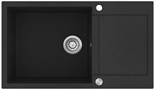 Single-bowl kitchen sink TESA SQT serieswith drainboardresinquartz composite