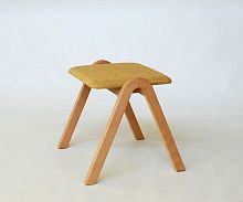 Contemporary stool Awoodenupholsteredstackable