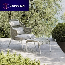 Contemporary armchair Agavefabricaluminumrope