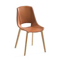 Contemporary chair EVA 5indoorsolid woodleather
