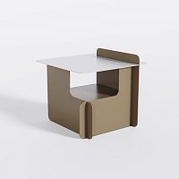 Original design side table Bsetaluminumlacquered aluminum basecube-shaped