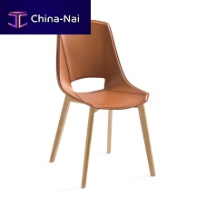 Contemporary chair EVA 5indoorsolid woodleather
