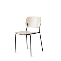 Contemporary chair Blockindoorlaminated woodchromed metal base