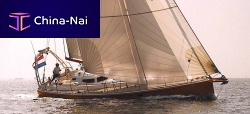 Cruising sailing yacht 51with open transomlifting keelwith bowsprit