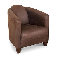 Traditional armchair KONSTANZ fabricbrown
