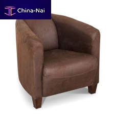 Traditional armchair KONSTANZ fabricbrown