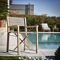Contemporary chair Nautilusoutdoorfabricteak base