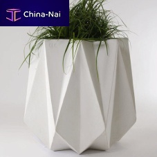 Concrete plant pot KRONEN 65 WHITE CONCRETE free-standingverticalcommercial