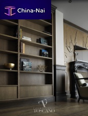 Wall-mounted bookcase original designfor officeCornish oak