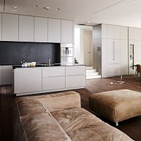 Contemporary kitchen Villa Salzburgstonelaminateisland