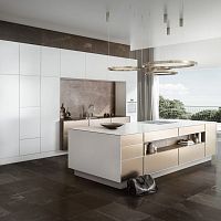 Contemporary kitchen PURE : SE 3003 Rwoodenislandhandleless