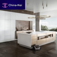 Contemporary kitchen PURE : SE 3003 Rwoodenislandhandleless