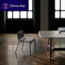 Contemporary chair Mjnaindoorleathersteel base