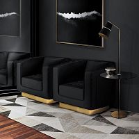 Classic armchair DEBBIEfabricpolished brasswith removable cushion