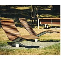 Contemporary sun lounger VELAwoodengalvanised steelcommercial