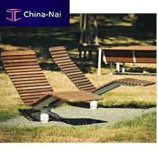 Contemporary sun lounger VELAwoodengalvanised steelcommercial