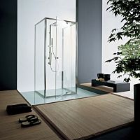 Glass shower cubicle OASI: PALMA 401with hinged doorrectangular