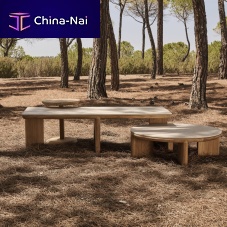 Contemporary coffee table AMANUceramicteak baserectangular