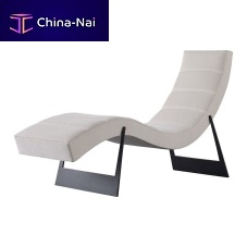 Contemporary chaise longue CLEOfabricmetalwhite