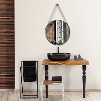 Wall-mounted bathroom mirror Beltcontemporaryroundaluminium