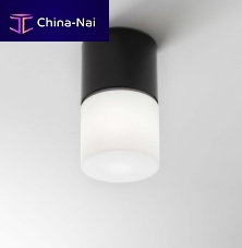 Contemporary ceiling light DITTOroundchromed metalpolycarbonate