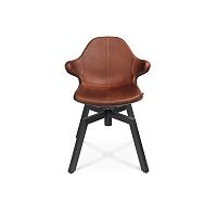 Contemporary chair W-LOFTindoorleathermetal base