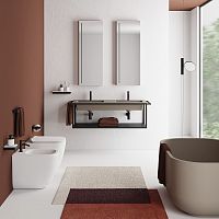 Wall-mounted washbasin Era 120ceramicmetaldouble