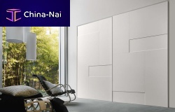 Contemporary wardrobe OPERAwoodenlacquered woodsliding door
