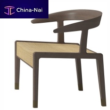 Contemporary armchair TORA fabricleathersolid wood