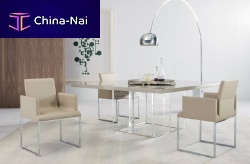 Contemporary chair HEMINGWAYfabricupholsteredsled base