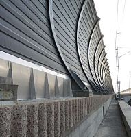 Noise barrier with modular panels stainless steelroad