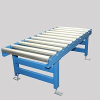 Roller conveyor height-adjustable