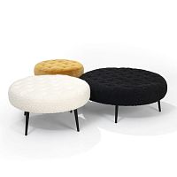 Contemporary ottoman SATURNEfabricbeechround