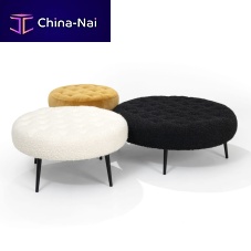 Contemporary ottoman SATURNEfabricbeechround