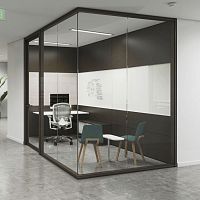 Demountable partition FOCUSaluminumpolycarbonatecommercial