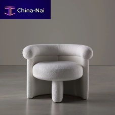 Contemporary armchair JEANETTEfabricleatherwooden