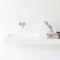 Wall-mounted washbasin BOXwoodenHi-macs®with counter