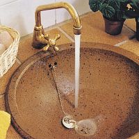 Built-in washbasin OLIMPO NATURALceramic2-holewith overflow