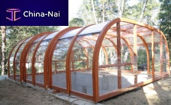 High swimming pool enclosure slidingwoodenmanual