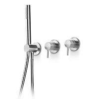 Double-handle shower mixer tap STY325for bathtubwall-mountedstainless steel