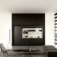 Contemporary kitchen ON/OFF STSolid Surfaceextruded aluminumwood veneer