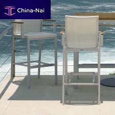 Contemporary bar chair Aura CarverpoolsideTextilene®aluminum base