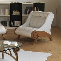 Traditional armchair PO21 GLAMOURfabricwalnutwhite