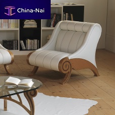 Traditional armchair PO21 GLAMOURfabricwalnutwhite