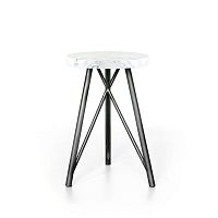 Contemporary stool marblesteel base3-legged