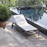 Contemporary sun lounger Airfabricaluminumadjustable backrest