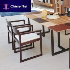 Contemporary chair BURTON indoorfabriccherrywood base